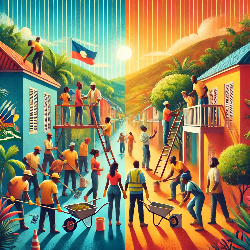 A-vibrant-and-uplifting-image-of-a-diverse-group-of-Haitians-including-men-women-and-youth-working-together-on-a-community-project